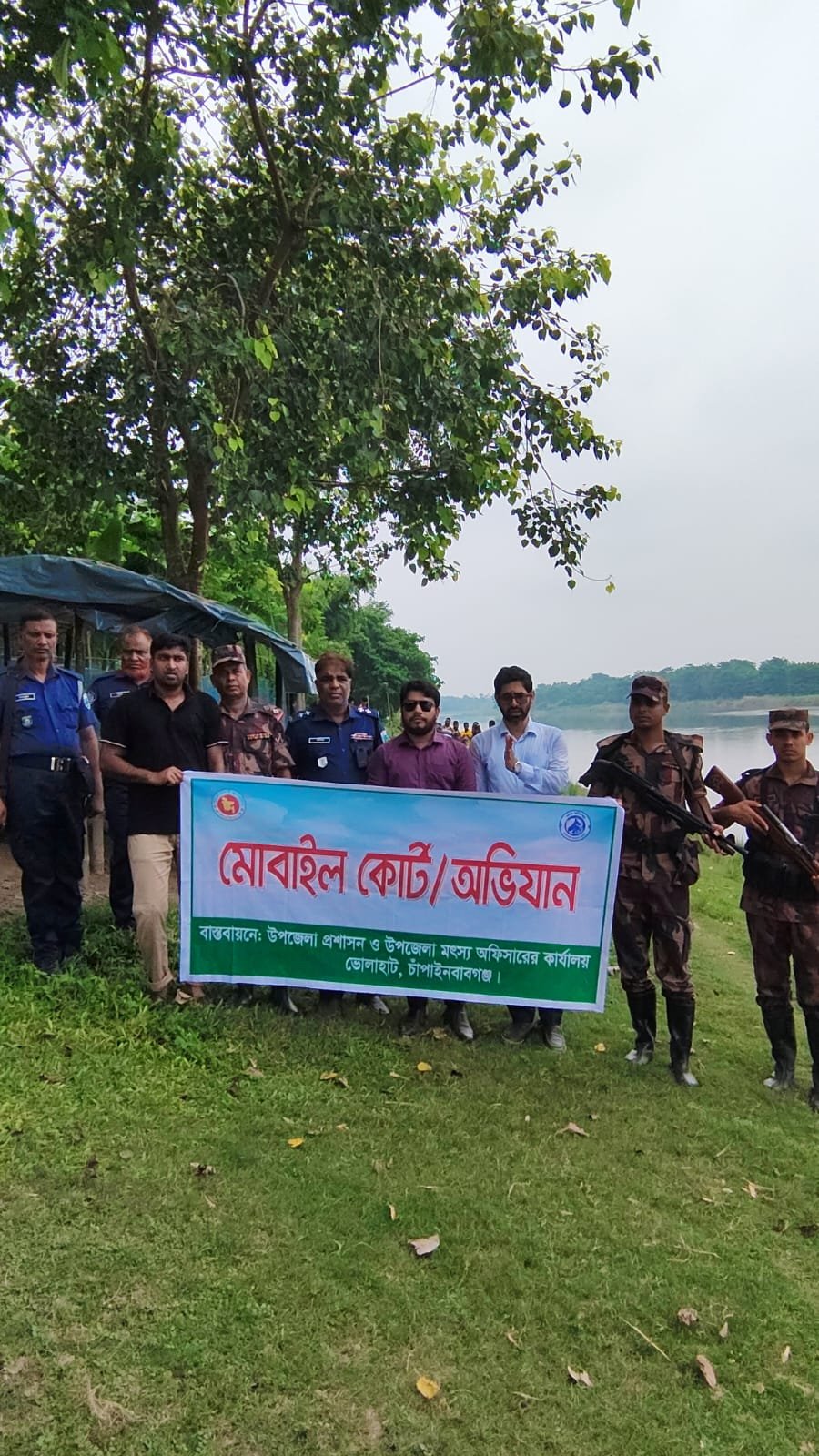 ভোলাহাটে মহানন্দা নদীতে অভিযানে ৪৫টি চায়না দুয়ারী জাল জব্দ!